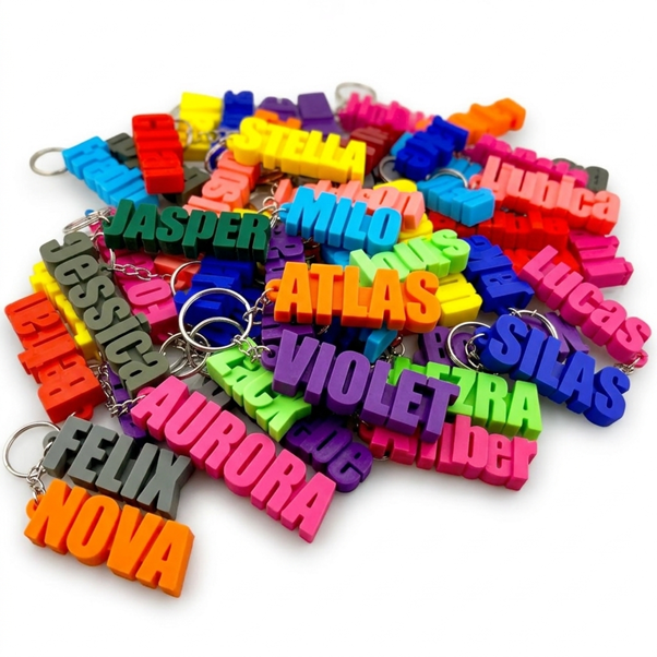 Custom Name Keychain — Two Colour 3D Printed