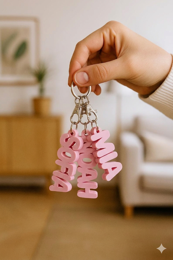 Custom Name Keychain — Two Colour 3D Printed