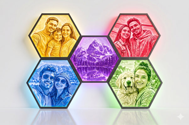 Personalized LED Hexagon Photo Panels